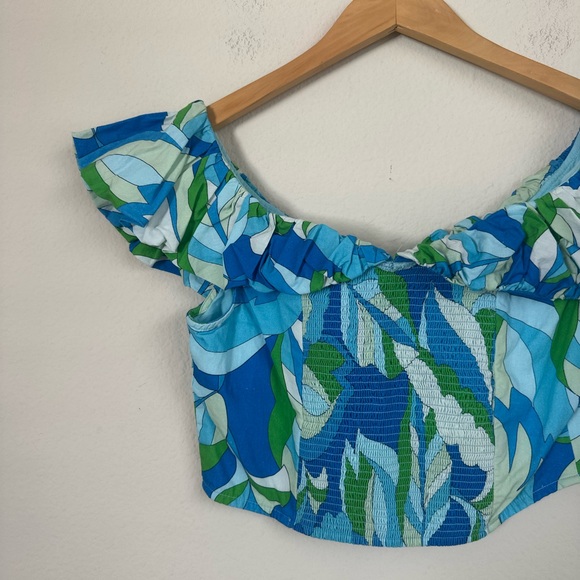 Anthropologie Maeve Ruffle-Sleeve Cropped Blouse - Picture 6 of 9